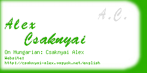 alex csaknyai business card